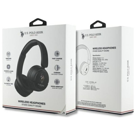 US Polo Assn DH Color Logo - Wireless Over-Ear Bluetooth Headphones V5.3 (black)