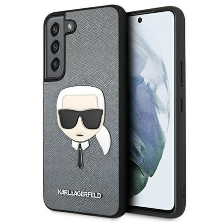 Karl Lagerfeld Saffiano Ikonik Karl`s Head - Samsung Galaxy S22+ Case (silver)