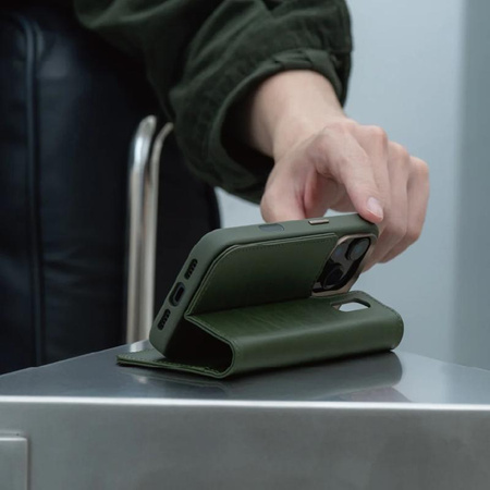 ETUI Z KLAPKĄ DO IPHONE 17 PRO MAX do MAGSAFE MOSHI SKÓRZANE MAGNETYCZNE