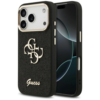 Guess Fixed Glitter Big 4G Metal Frame - Hülle iPhone 17 Pro (schwarz)