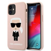 Karl Lagerfeld Fullbody szilikon Iconic - iPhone 12 Mini tok (világos rózsaszín)