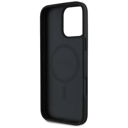 Guess Grained Printed Flower Pattern MagSafe - Case for iPhone 16 Pro Max (black)