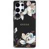 Guess Genarbtes gedrucktes Blumenmuster MagSafe - Hülle für Samsung Galaxy S25 Ultra (schwarz)