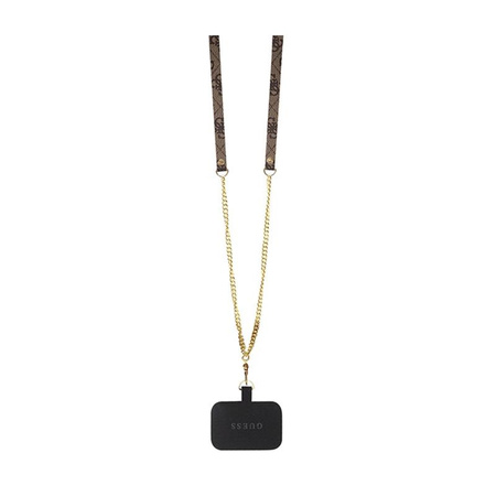 Guess Crossbody 4G fém logóval - iPhone 15 tok (barna)
