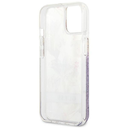 Guess Liquid Glitter Flower - iPhone 13 case purple)