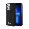Guess Sequin Script Metal - Coque iPhone 15 Pro (noir)