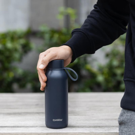 Quokka Solid With Strap - 510 ml stainless steel thermal bottle with strap (Slate)