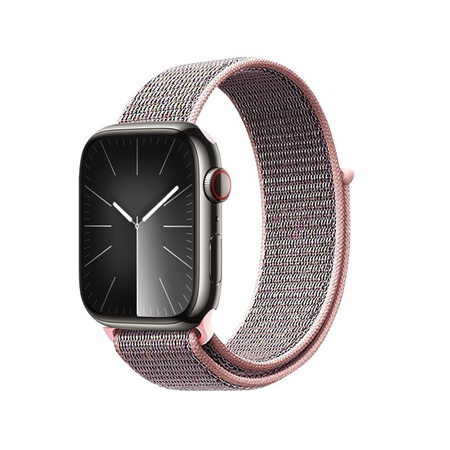 Crong Nylon - Sportszíj Apple Watch 38/40/41/42 mm-hez (Világosrózsaszín)