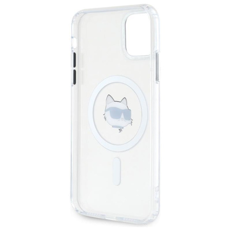 Karl Lagerfeld IML Metal Choupette Head MagSafe - Hülle für iPhone 11 (weiß)