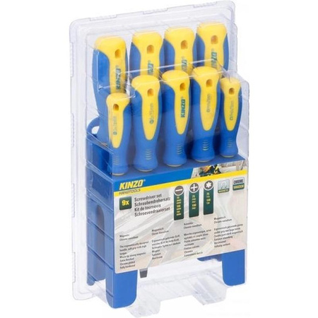 Kinzo - Jeu de 9 tournevis / tournevis de fabrication robuste
