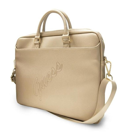 Guess Saffiano Script számítógépes táska - 15" notebook táska (arany)