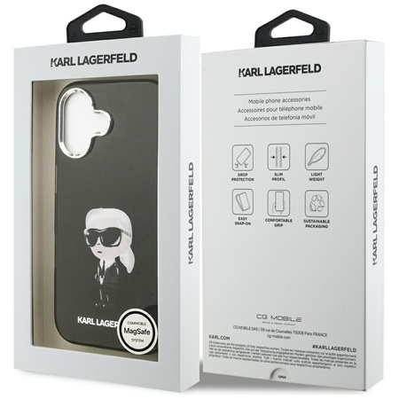 Karl Lagerfeld IML Aquarelle Karl & Logo MagSafe – Case iPhone 17 (Black)