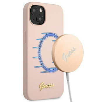 Guess Silicone Script MagSafe - iPhone 13 Case (pink)