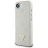 Guess szemcsés Hot Stamp Peony Triangle Logo MagSafe - tok iPhone 16e (bézs)