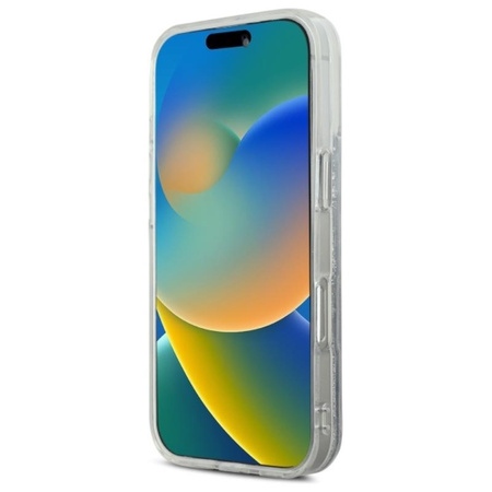 Karl Lagerfeld Liquid Glitter Karl & Choupette Head MagSafe - Case for iPhone 16 (transparent)