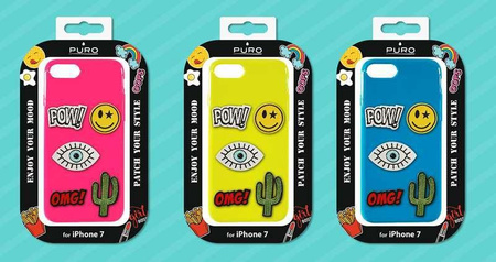 PURO Patch Mania - Samsung Galaxy A3 (2017) Hülle mit 5 Aufklebern (gelb)