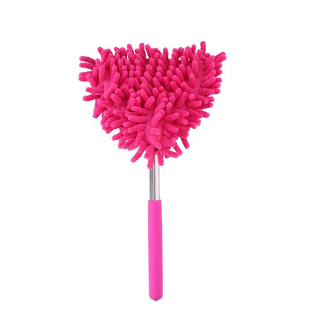 Lifetime - balai télescopique, chiffon à poussière, pompon en microfibre 34-96 cm (rose)