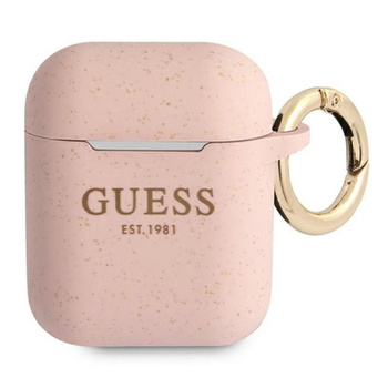 Guess Silicone Glitter Case Est - Airpods case (pink)