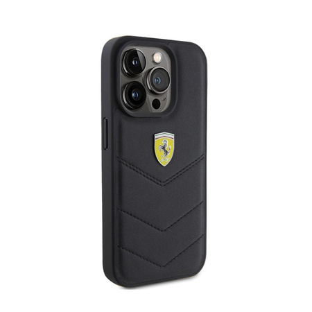 Ferrari steppelt fém logó - iPhone 15 Pro tok (fekete)