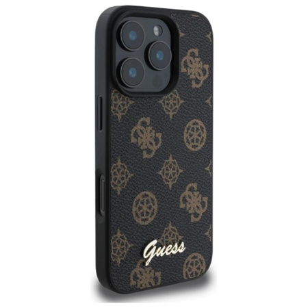 Guess Peony Script MagSafe - Étui pour iPhone 16 Pro Max (noir)