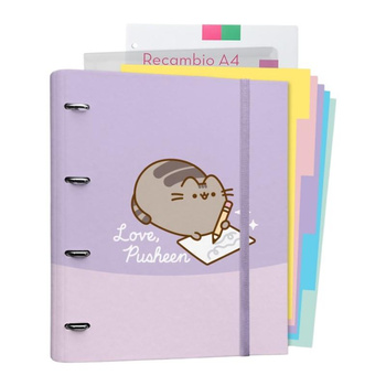 Pusheen - pořadač A4 z kolekce Moments s kartami (4 kroužky, gumička)