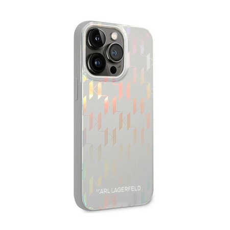 Karl Lagerfeld Monogram Iridescent - iPhone 14 Pro Case (silver)