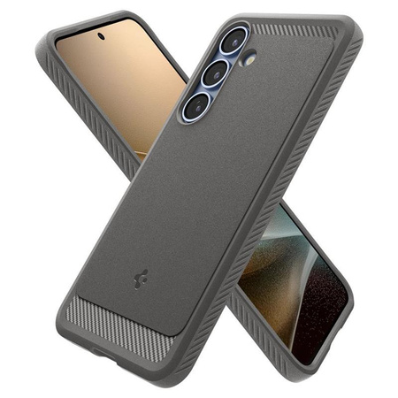 Spigen Rugged Armor MagSafe - Etui pour Samsung Galaxy S25 (Gris Marbre)