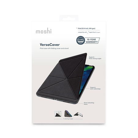 Moshi VersaCover - iPad 11" (2025) / iPad 10.9" (2022) origami tok (szénfekete)