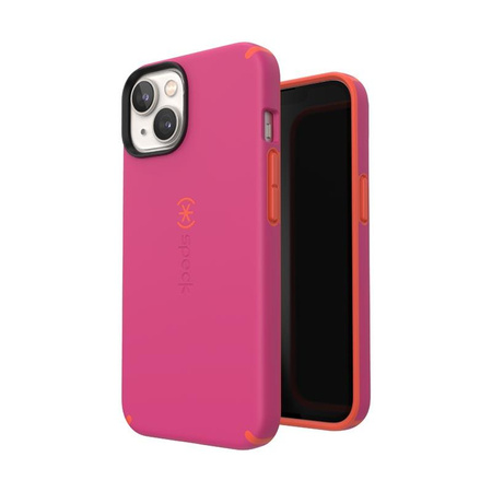 Speck CandyShell Pro + MagSafe - pouzdro pro iPhone 14 / iPhone 13 s povrchovou úpravou MICROBAN (Digital Pink / Energy Red)