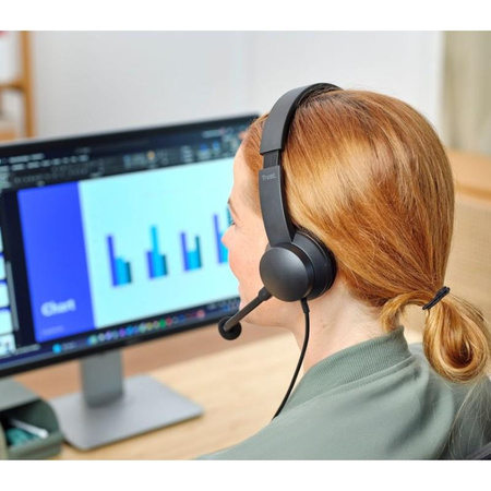 Trust Ayda - Headset mit Mikrofon USB-A/USB-C & ENC (Schwarz)