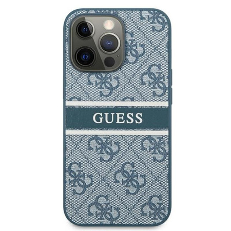Guess 4G Printed Stripe - pouzdro pro iPhone 13 Pro (modré)