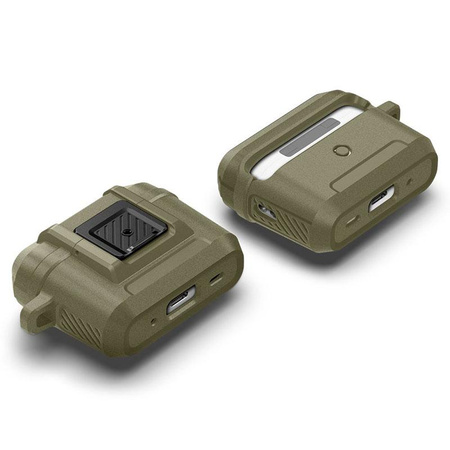 Spigen Lock Fit - Étui blindé pour Apple AirPods Pro 1 / 2 (Vintage Khaki)
