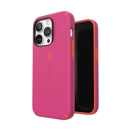Speck CandyShell Pro - iPhone 14 Pro Tasche mit MICROBAN-Beschichtung (Digital Pink / Energy Red)