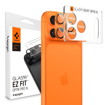 Spigen Optik Pro XL Glas.TR EZ Fit - iPhone 17 Pro Max Lens Protective Glass (Orange)