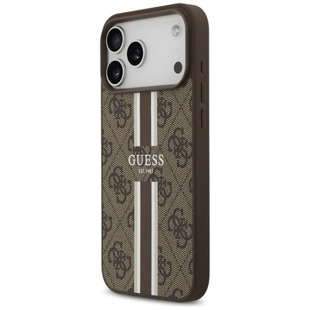 Guess 4G Printed Stripes MagSafe - Case iPhone 17 Pro Max (brown)