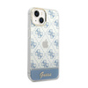 Guess 4G Stripe Script Logo Galvanisiertes Muster - iPhone 14 Hülle (blau)