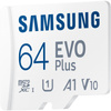 Samsung microSDXC EVO Plus - 64 GB UHS-I U1 A1 V10 memóriakártya adapterrel