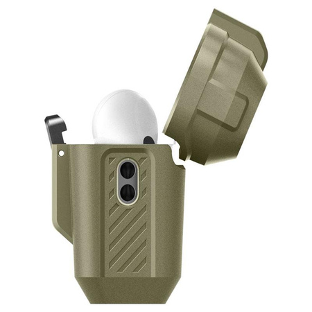 Spigen Lock Fit - Étui blindé pour Apple AirPods Pro 1 / 2 (Vintage Khaki)