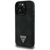 Guess Grainé Hot Stamp Peony Triangle Logo MagSafe - Coque pour iPhone 16 Pro Max (noir)