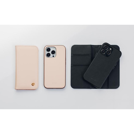 Moshi Overture - 3 az 1-ben iPhone 13 Pro Max flip tok (antibakteriális NanoShield™) (Jet Black)