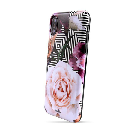 PURO Glam Geo Flowers - iPhone Xs / X Case (Pink Peonies)