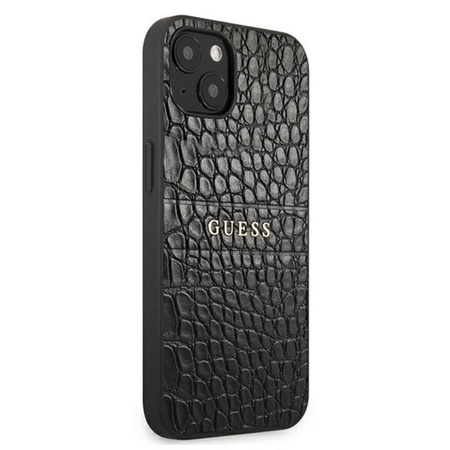Guess Croco Stamp Lines - étui pour iPhone 13 mini (noir)