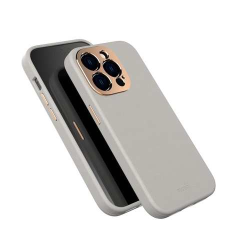 Moshi Napa Slim MagSafe - Bőr tok iPhone 14 Pro készülékhez (szürke)