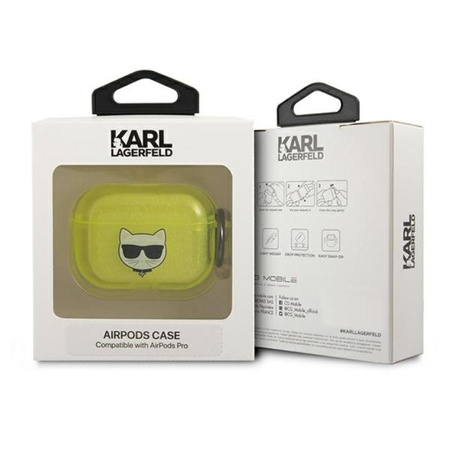 Karl Lagerfeld Choupette Head - Pouzdro Airpods Pro (fluo yellow)