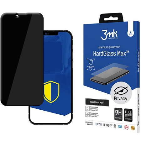 3mk HardGlass Max Privacy - Szkło hartowane z filtrem prywatyzującym do iPhone 14 / iPhone 13 / iPhone 13 Pro (czarny)