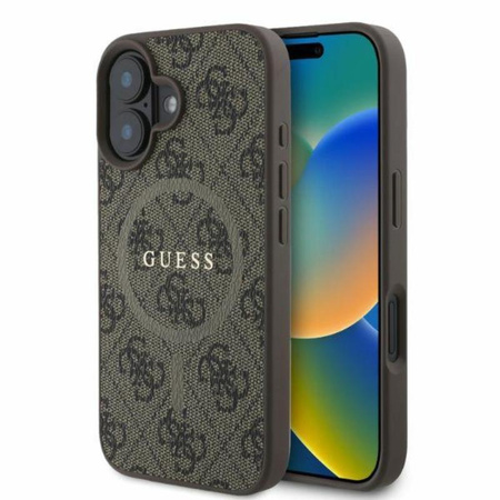 Guess 4G Ring Classic Logo MagSafe - iPhone 16 Tasche (braun)