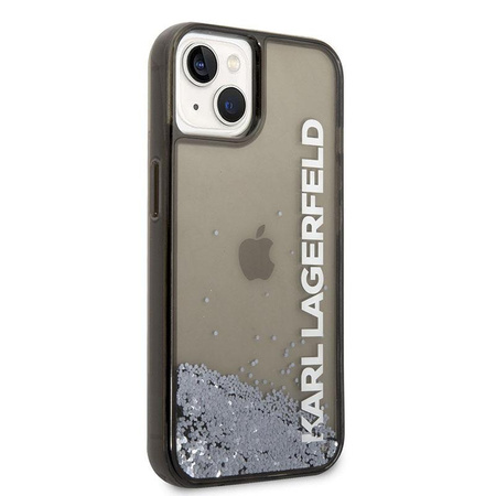Karl Lagerfeld Liquid Glitter Translucent Elongated Logo Case - iPhone 14 Plus Case (black)