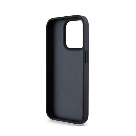 DKNY Leather Mono Stripe & Metal Logo - iPhone 15 Pro Case (black)