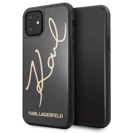 Karl Lagerfeld Double Layers Glitter Signature Case - Etui iPhone 11 (Black)