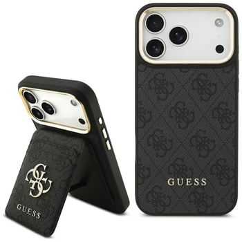 Guess Bundle Pack MagSafe 4G - Case + MagSafe Wallet Set for iPhone 17 Pro Max (Black)